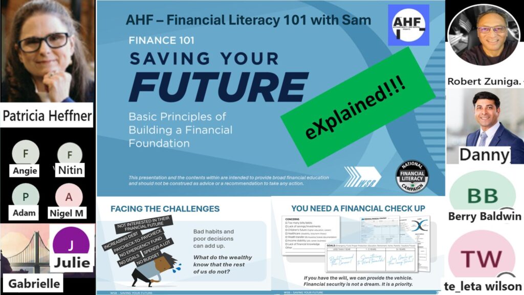 Sam Tang's Financial Literacy 101 Virtual Meeting